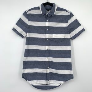 Topman Striped Short Sleeve Button Up, Sz XXS